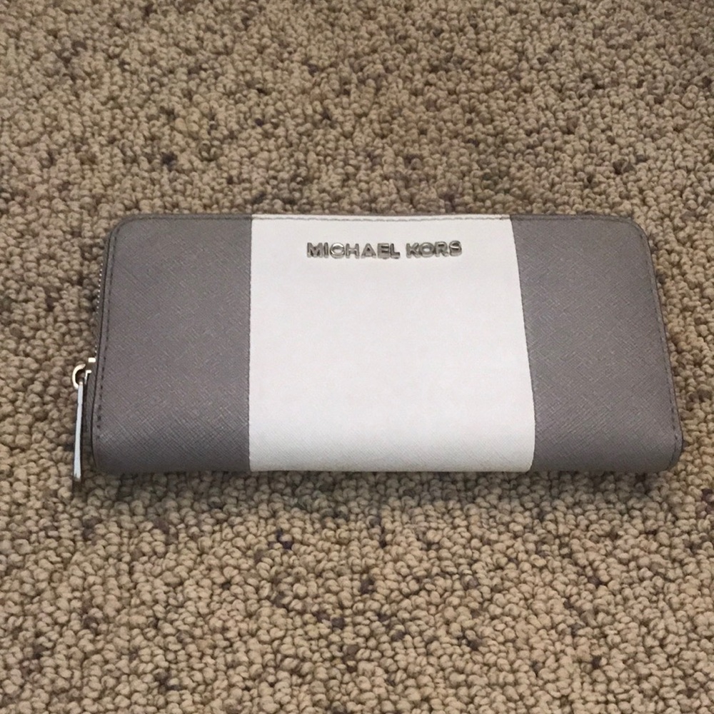 MK wallet gray and white